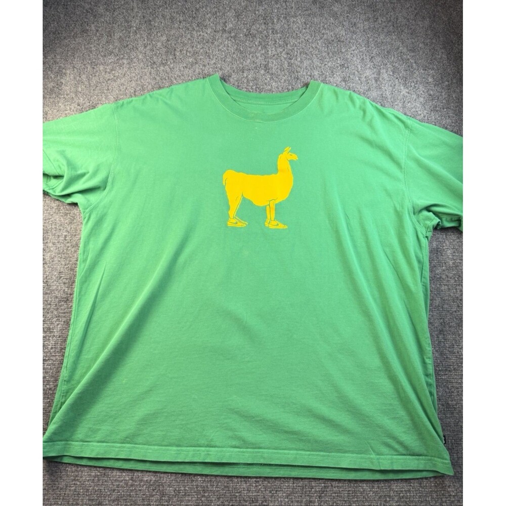 Nike SB T Shirt Mens XXL Green Yellow Llama Sneaker Graphic Skate Streetwear